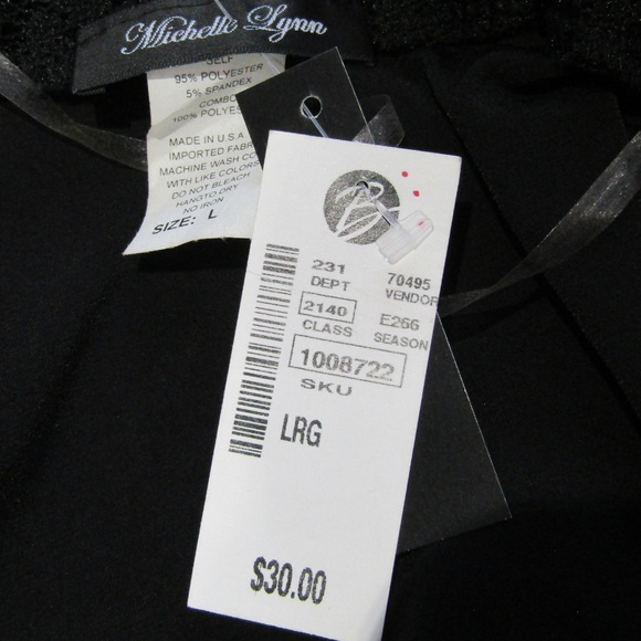 NEW Michelle Lynn Black Lace Trimmed Cardi Size L - Picture 4 of 4